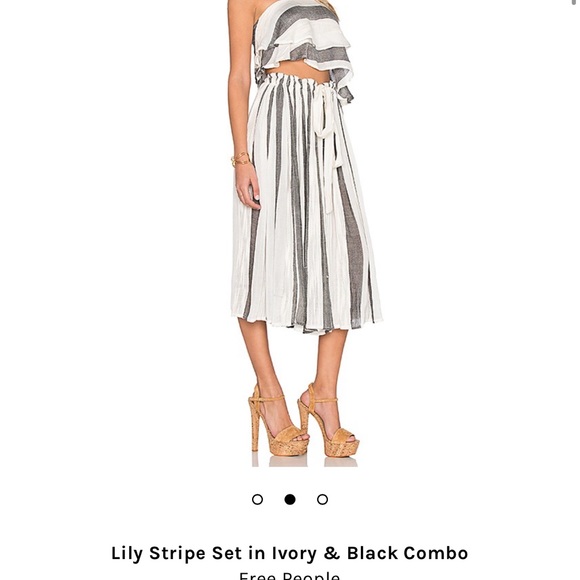 Lily Stripe Set in Ivory & Black Combo - Picture 2 of 10